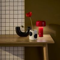 lampara de mesa interior led de metal 13cm rojo