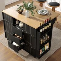 carrito de cocina encimera especias toalla puertas correderas cajones negro