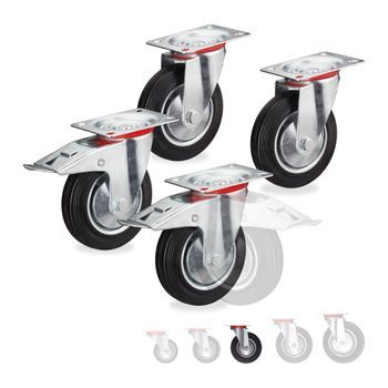 Ruedas Potentes, 4 Piezas - Red/black/silver - 14x28x17.5cm