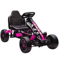 aiyaplay kart pedales para ninos de 3 anos con embrague automatico freno ruedas antideslizantes de eva y marco metalico rosa