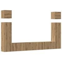 mueble para tv de pared madera contrachapada artesanal 6 uds  mueble de salon  gabinete de tv