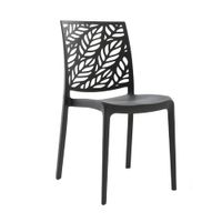 conjunto de 6 sillas de resina para interior o exterior negras