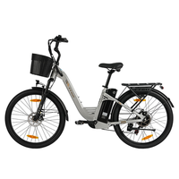 bicicleta electrica urbana ttgo c2 pro motor trasero de 250 w 36 v 18 ah 26r plateada