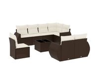 vidaxl set de sofas de jardin 9 pzas y cojines ratan sintetico marron