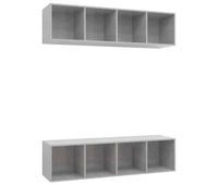 muebles de salon de pared 2 unidades madera ingenieria gris hormigon