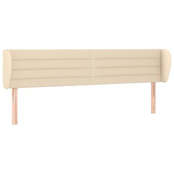 Cabecero Cama | Panel De Cabecera De Tela Color Crema 183x23x78/88 Cm