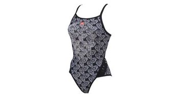 Arena femme crazy pop skulls superfly back una pieza negro multi