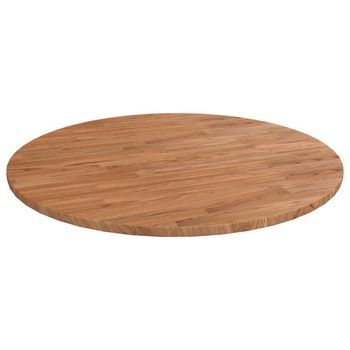 Tablero De Mesa Redonda Madera De Roble Marrón Claro Ø90x1,5 Cm Vidaxl