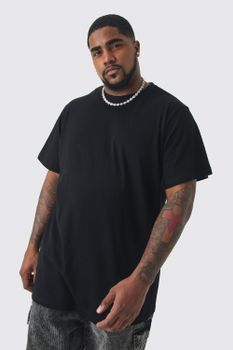 Camiseta Plus De Corte Largo, Negro