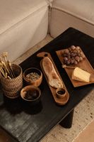 bol de madera de teca en marron y negro 12x7x14 cm
