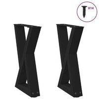 patas para mesa de centro 2 unidades color negro 28 x 42-433 cm acero vidaxl
