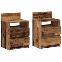 mesillas de noche 2 uds con 2 cajones madera vieja 40x33x60 cm vidaxl