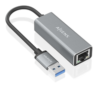 aisens conversor usb 3 0 a ethernet gigabit 10 100 1000 mbps gris 15cm
