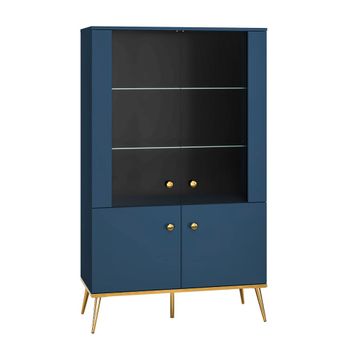 Vajillero 4 puertas melamina azul