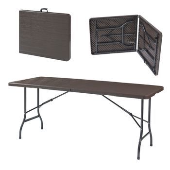 Mesa Plegable Lillestrøm Exterior 180x75x72cm - Efecto Madera [en.casa]