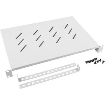 Bandeja fija metálica Lanberg AK-1004-S para rack 1U, 25kg, 483x300mm gris