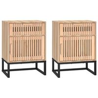 juego de 2 mesitas de noche - mesillas hierro y madera contrachapada 40x30x555 cm mc5700