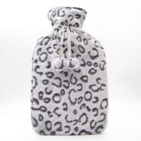 cassandra supersoft fleece hot water bottle grey leopard
