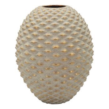 Jarrón De Resina Beige Ø 29,5x36 Cm