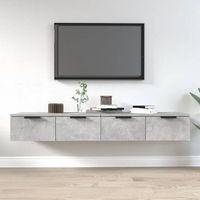 pack 2 uds armarios de pared  mueble pared contrachapada gris hormigon 68x30x20 cm cfw741705