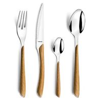 set 24 cubiertos mango madera 14-8-25cm amefa eclat - madera no apto microondas