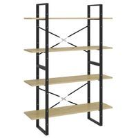 estanteria  libreria de 4 niveles madera marron 100x30x140cm
