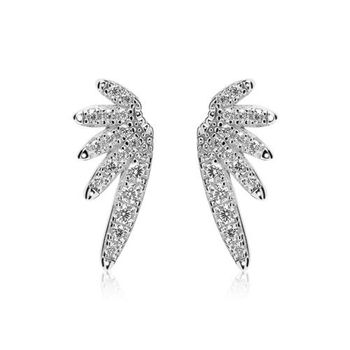 Pendientes wings de plata 925 con circonita
