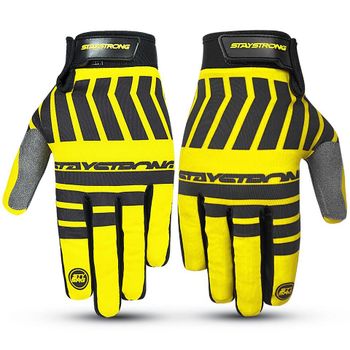 Stay Strong Chev Stripe Youth Gloves - Yellow Youth Small