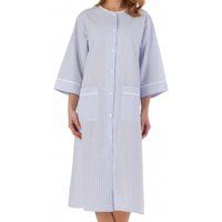 Seersucker Popper Opening Lightweight Housecoat