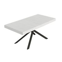 mesa extensible niket 180440x90 cm fresno blanco patas antracita