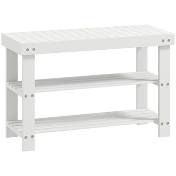 Banco Zapatero 70x28x45 cm Blanco