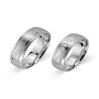 alianzas 14 quilates oro blanco 3 diamantes