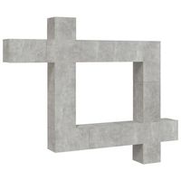 set de muebles de tv 9 piezas madera contrachapada gris hormigon