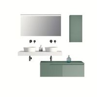 composicion bano de lavabo doble 7 piezas venere blanco  salvia en mdf
