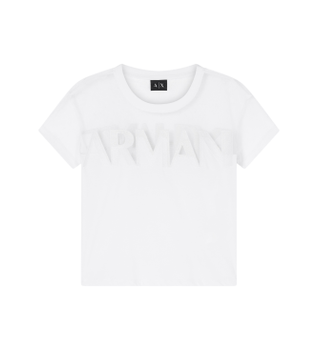 A|X Armani Exchange para mujer. XW002332AF10356U0002 Camiseta transparent blanco (S), Casual, Algodón, Manga corta