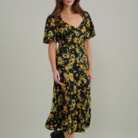 nobodys child kimberly floral-print crepe midi dress - uk 8