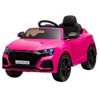 homcom coche electrico infantil 3 anos licencia audi rs q8 bateria 6v mando a distancia musica mp3 bocina luces 101x62x51 cm rosa   aosom espana