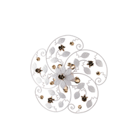 preciosa lampara de techo de hierro lacado blanco shabby 5 luces h22 o65 bl196-pl5-bco