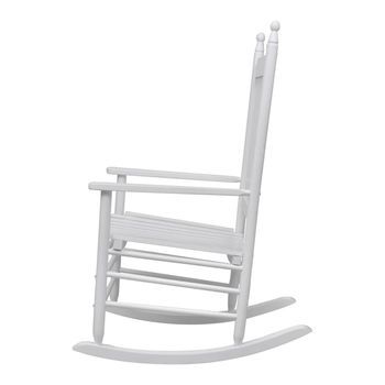 Mecedora De Madera Con Asiento Curvado Madera Blanca Cfw547331