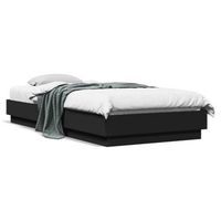 estructura de cama madera de ingenieria negra 100x200 cm vidaxl