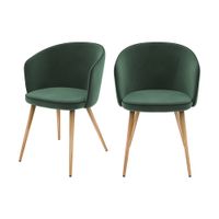 set de 2 sillas de terciopelo verde agua