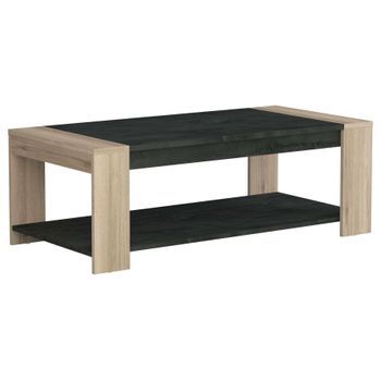 Mesa De Centro Sheffield 2 Huecos Salón Comedor Color Kronberg Y Sidewalk Estilo Industrial 38x110x53 Cm