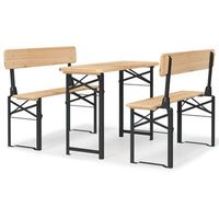 mesa y bancos plegables de bar 3 uds madera maciza de abeto cfw862452