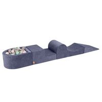 meowbaby parque infantil de espuma con piscina de bolas gris azul  blancogrismenta 100 pcs