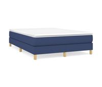 estructura de cama box spring tela azul 140x200 cm