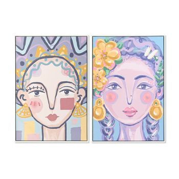 Cuadro Dkd Home Decor Mujer (63 X 4 X 93 Cm) (2 Unidades)