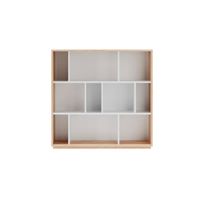 estanteria libreria en melamina roble y blanco 117x119x32 cm