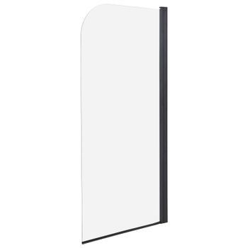 Mampara De Ducha Minimalista De Vidrio Templado Transparente Ajustable Negro 140 X 70 Cm Lapan