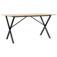 mesa de comedor  mesa de cocina marco x madera maciza pino y acero 160x80x75cm