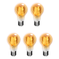 aigostar bombilla led e27 vintage retro vintage 6w equivalente a 47w blanco calido 2200k 600 lumenes angulo de apertura 360 crir80 no regulable 5 unidades